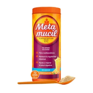 Metamucil Fibra en Polvo Sabor Naranja 72 Dosis