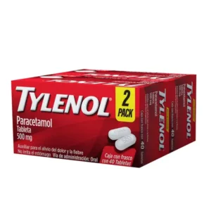 Tylenol Analgésico Paracetamol 500mg 40 Tabletas 2Pack
