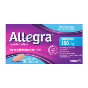 Allegra 180 mg Antialérgico 10 Tabletas